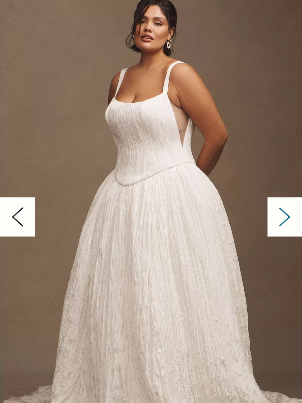 Jenny Yoo Aria Crinkled Wedding Dress NWT - Picture 4 of 10